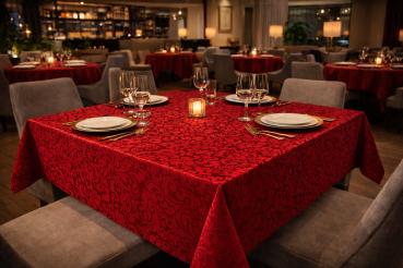 Preview: Tischdecke - Eleganta – Stoff mit edlem Damastmuster